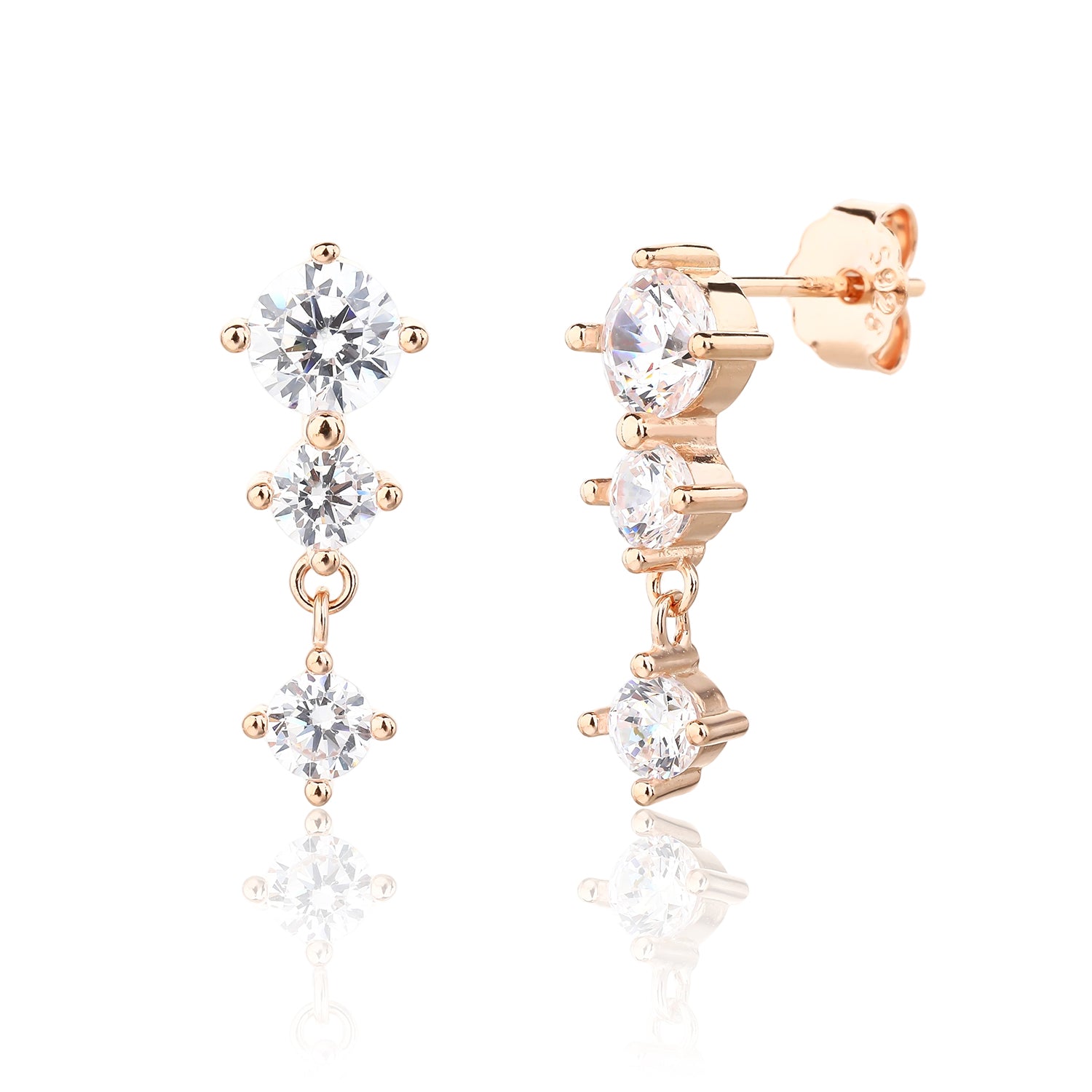 Fleur Earrings - ציפוי זהב אדום 14K