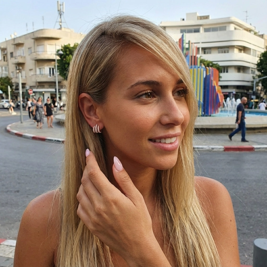 Cora Earrings - ציפוי זהב אדום 14K
