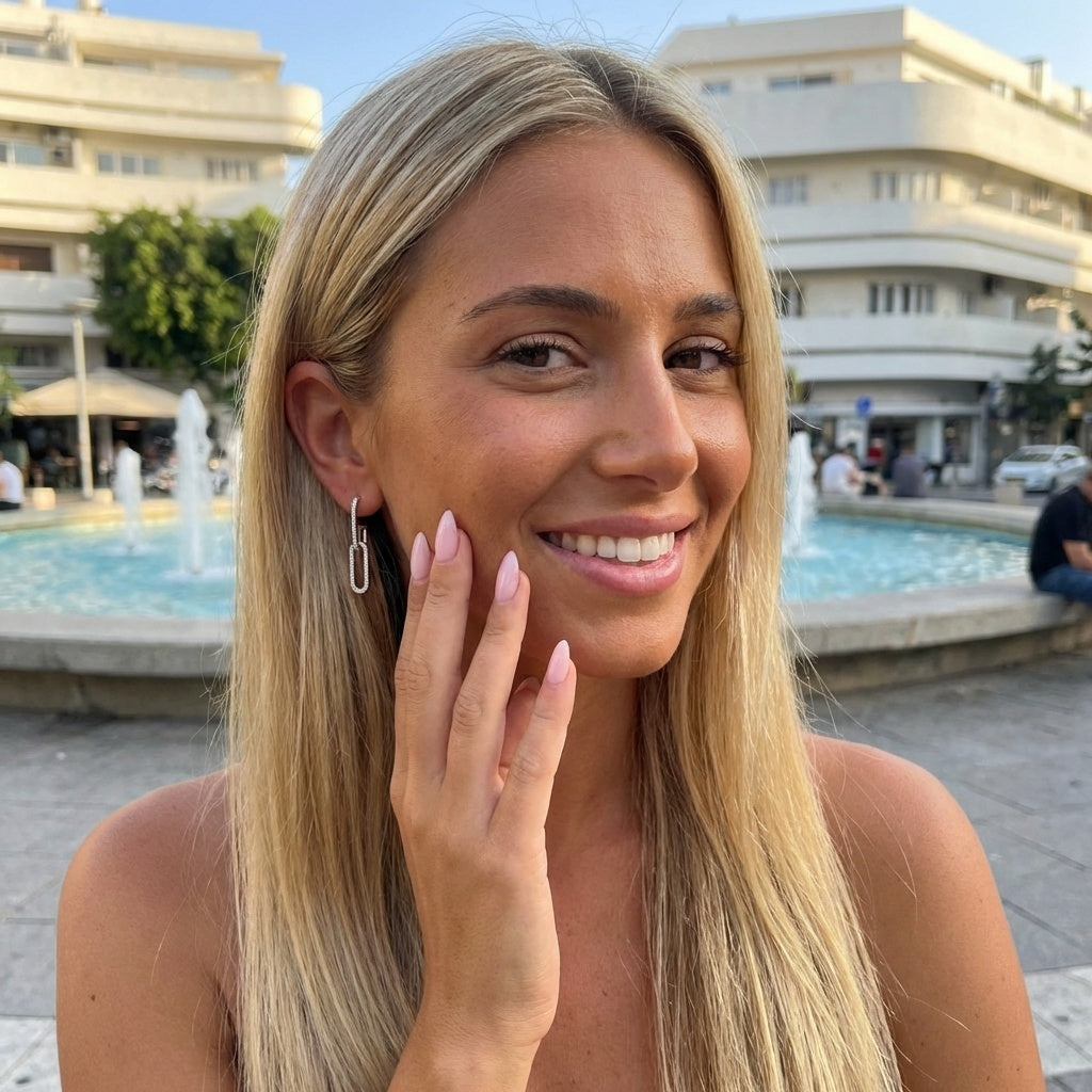 Lucia Earrings - כסף אמיתי 925