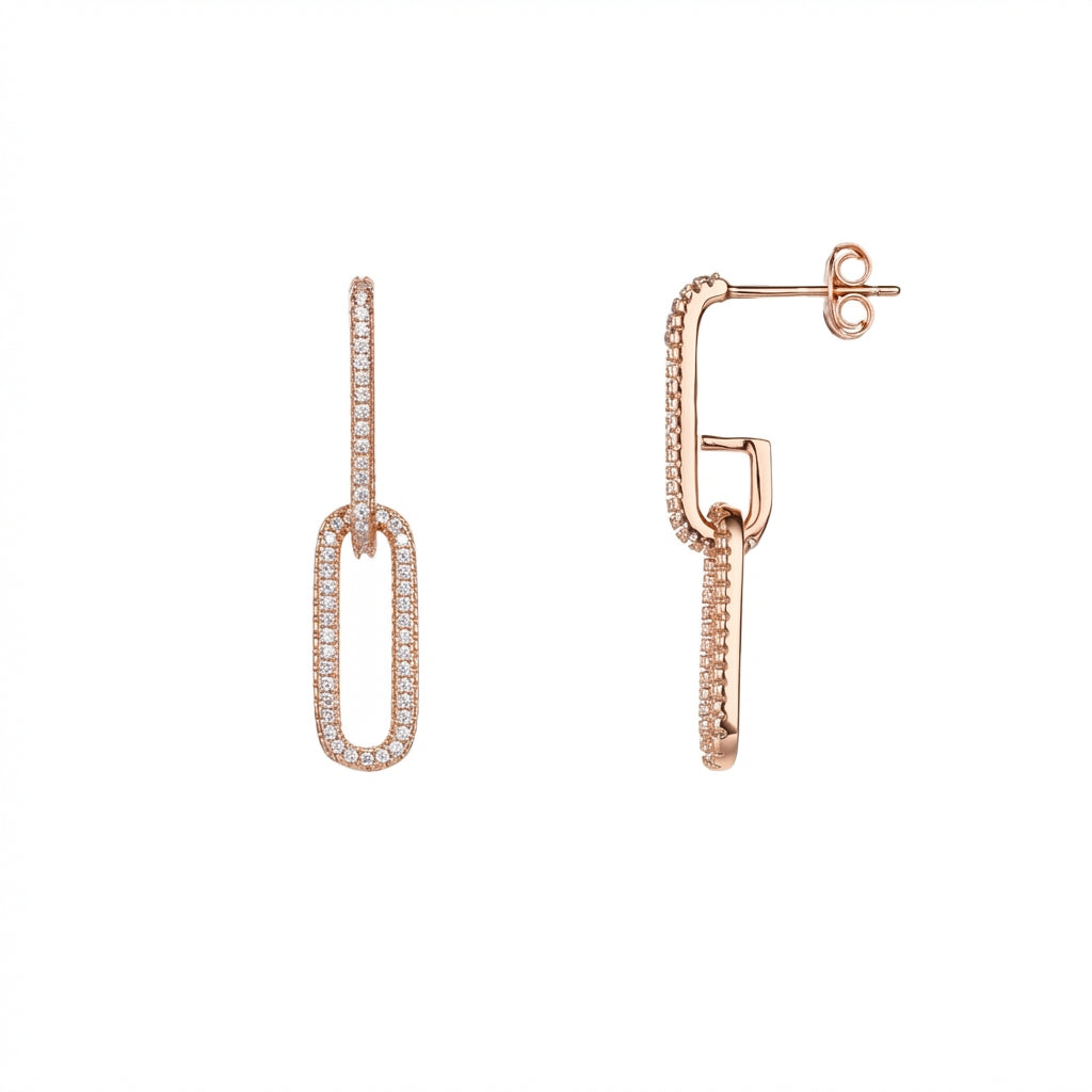 Lucia Earrings - ציפוי זהב אדום 14K