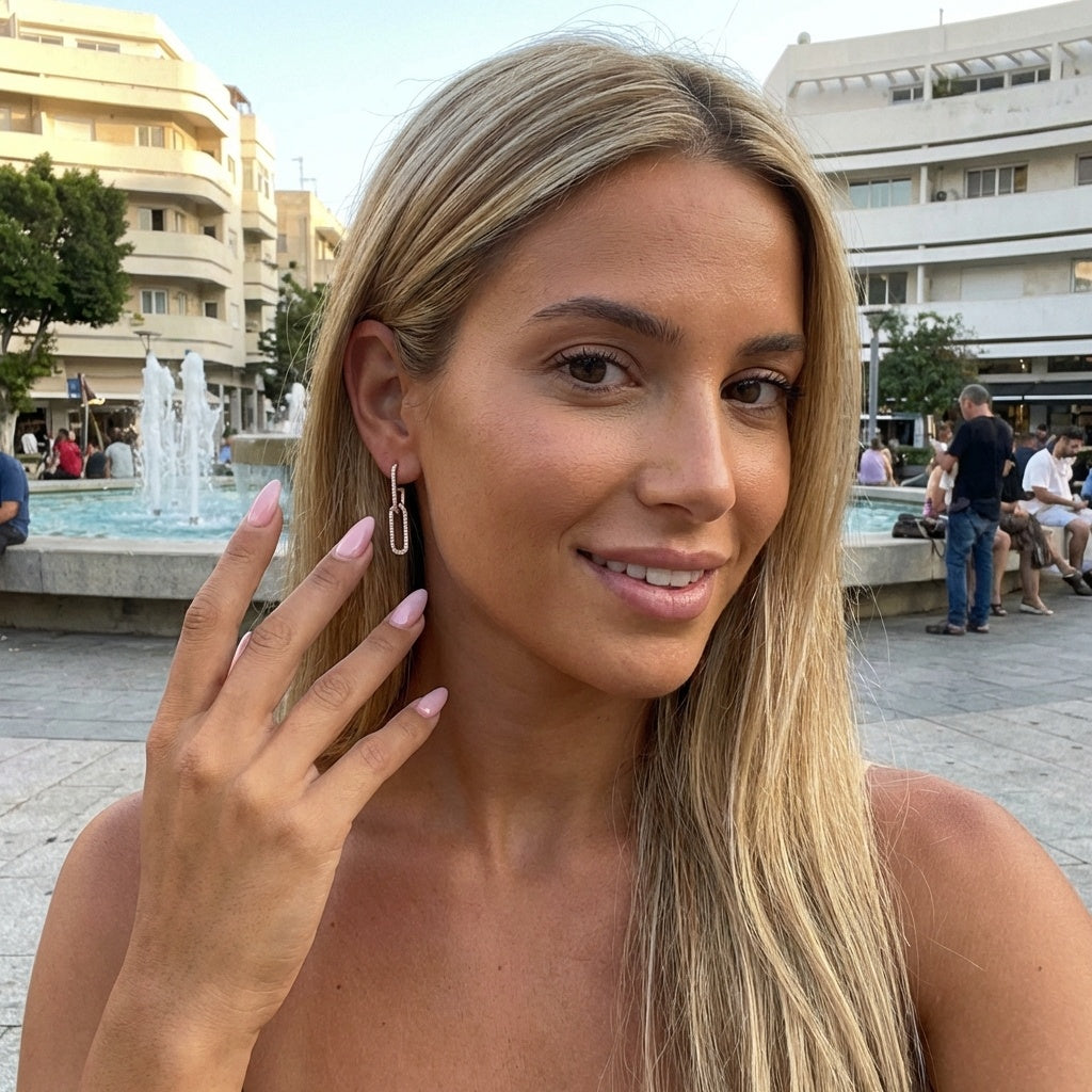 Lucia Earrings - ציפוי זהב אדום 14K