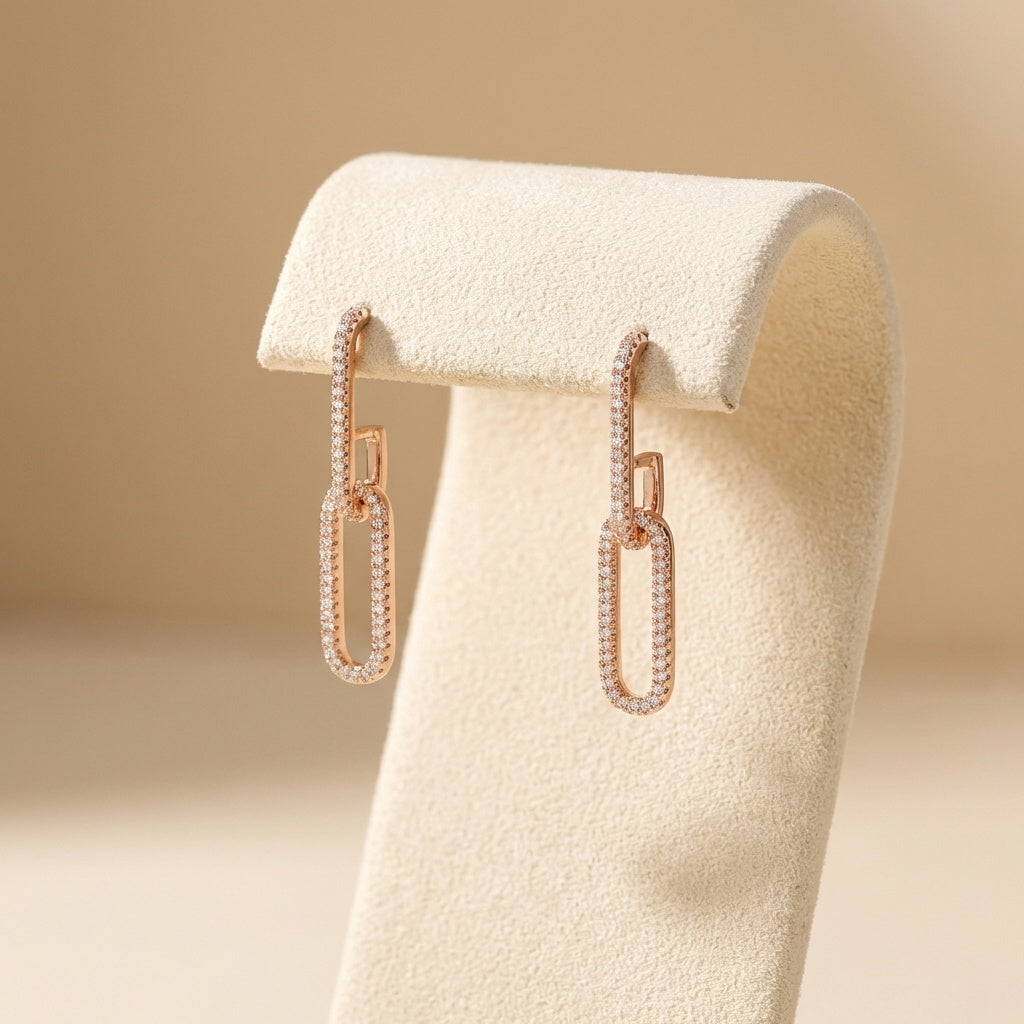 Lucia Earrings - ציפוי זהב אדום 14K