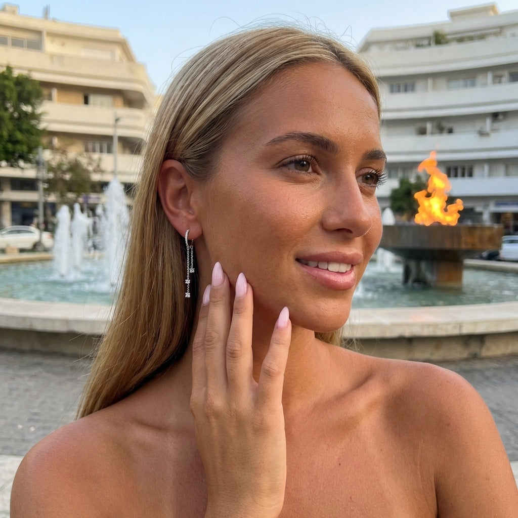Dalia Earrings - כסף אמיתי 925
