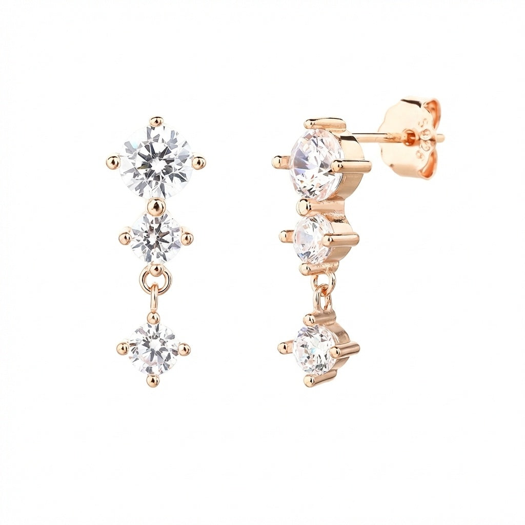 Fleur Earrings - ציפוי זהב אדום 14K