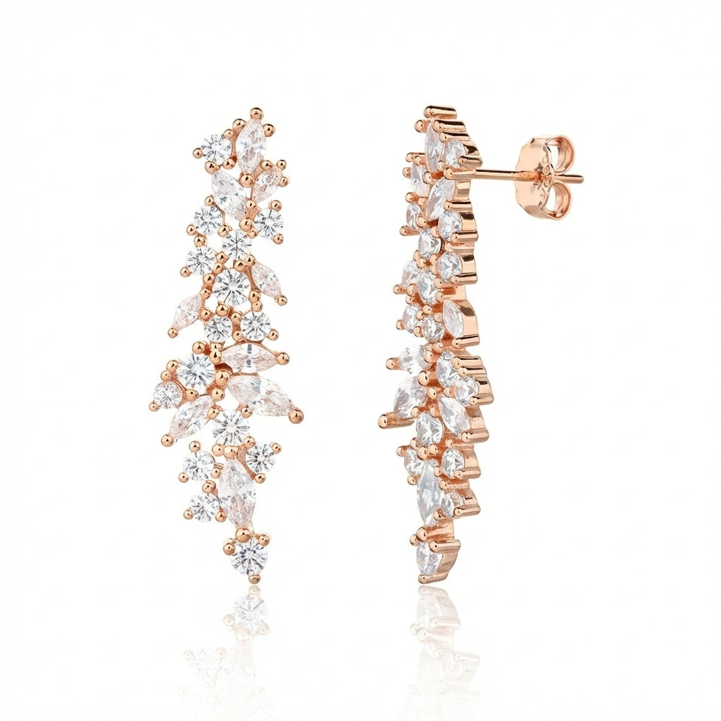 Rue Earrings - ציפוי זהב אדום 14K