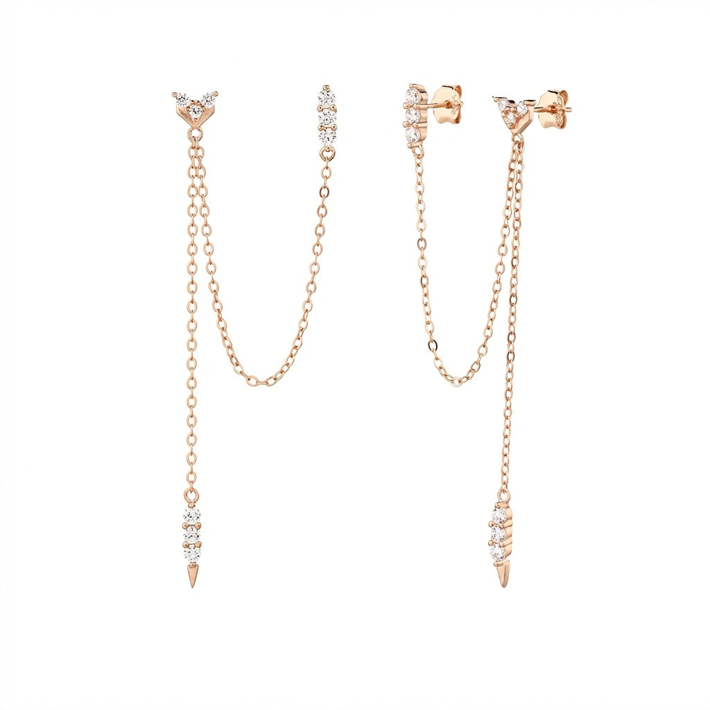 Belle Earrings - ציפוי זהב אדום 14K