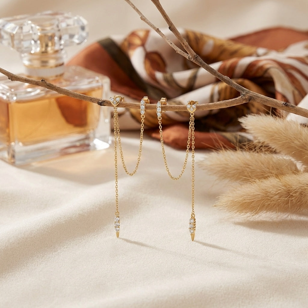 Belle Earrings - ציפוי זהב 14K
