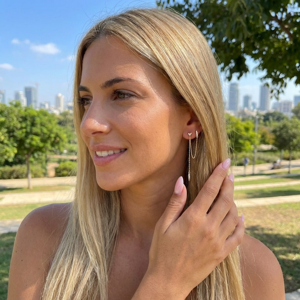 Belle Earrings - ציפוי זהב 14K