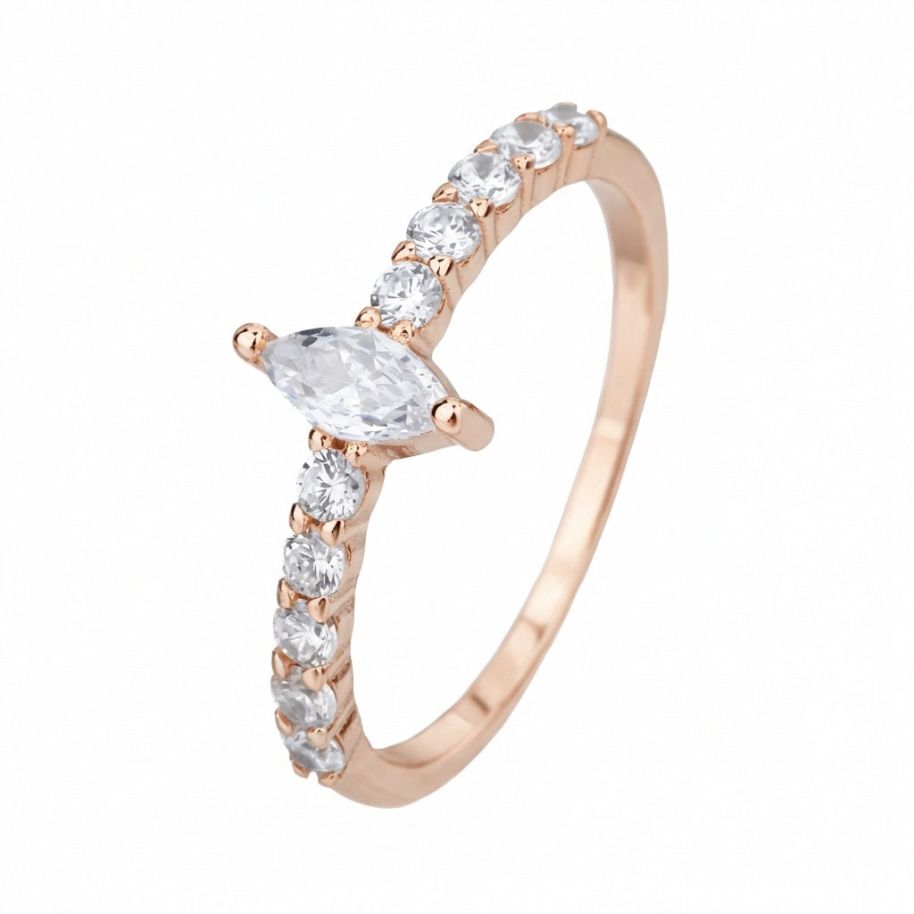 Paris Ring - ציפוי זהב אדום 14K