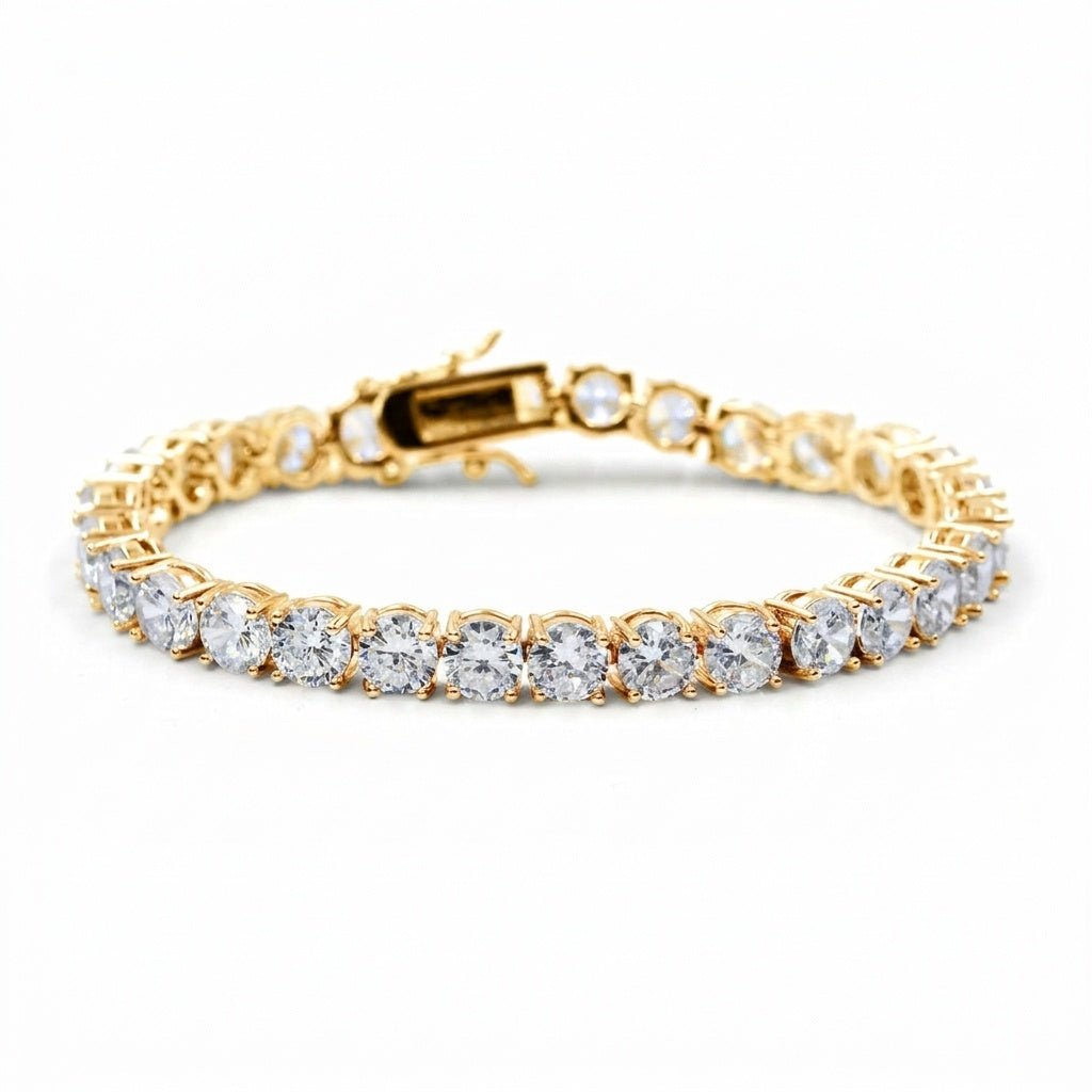 Mila Tennis Bracelet (4mm) - ציפוי זהב 14K
