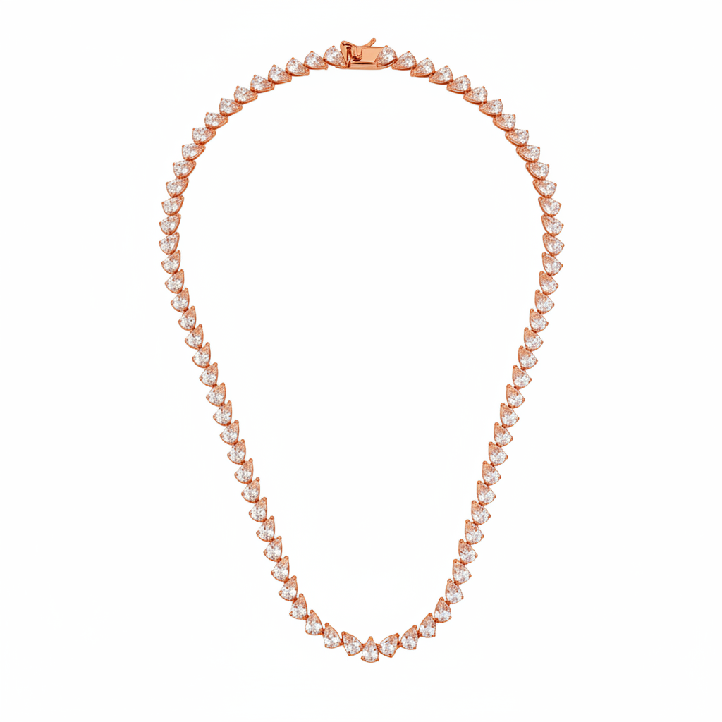 Luma Tennis Necklace - ציפוי זהב אדום 14K
