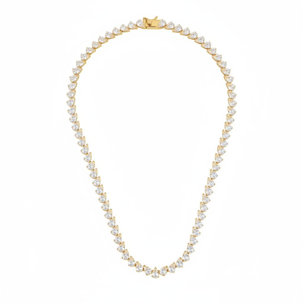 Luma Tennis Necklace - ציפוי זהב 14K