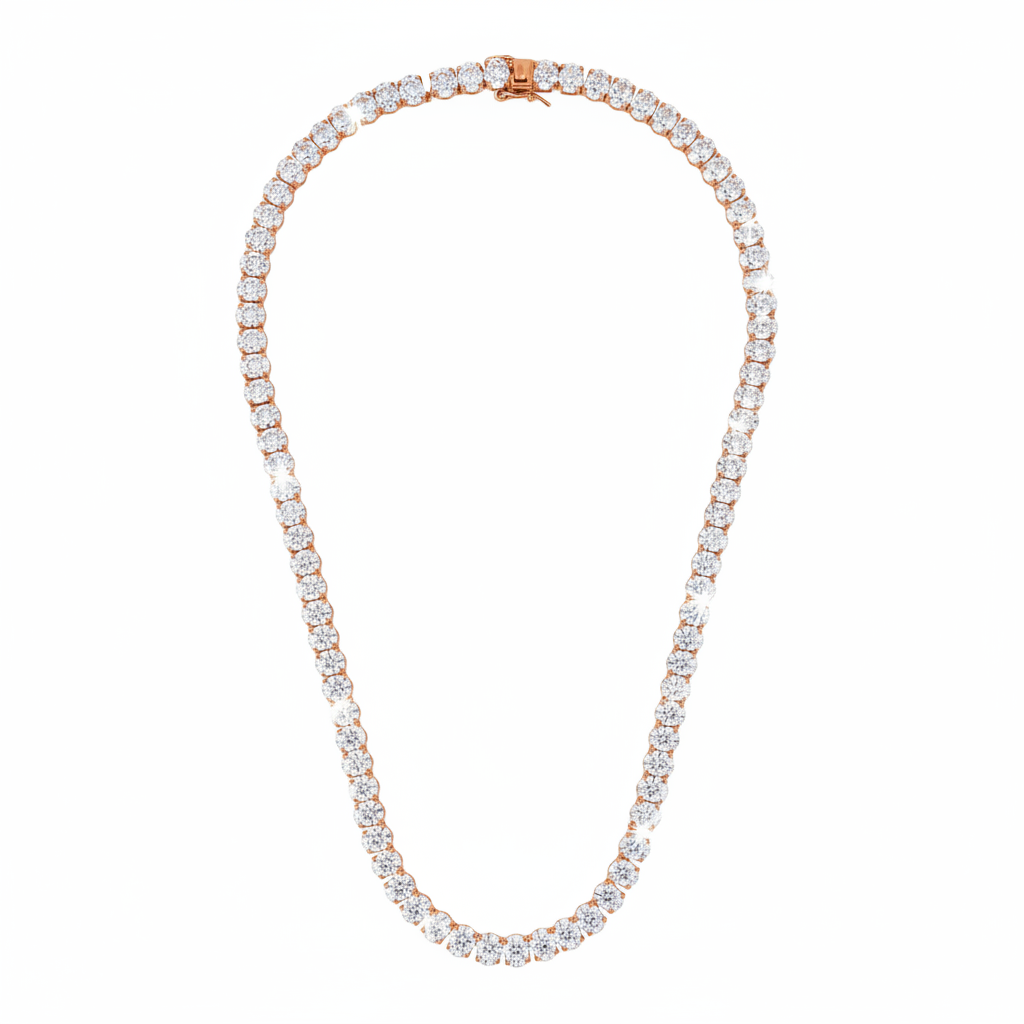 Lia Tennis Necklace - ציפוי זהב אדום 14K