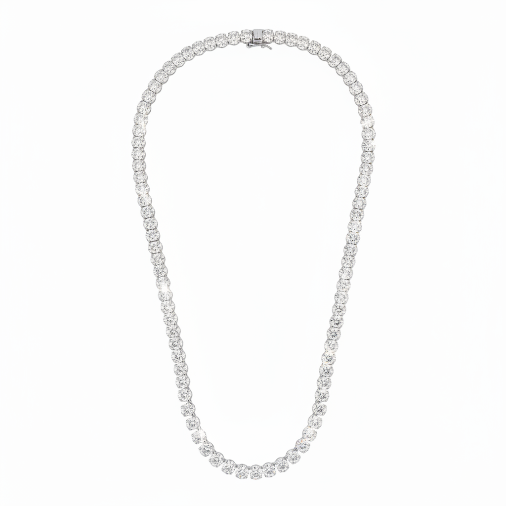Lia Tennis Necklace - כסף אמיתי 925