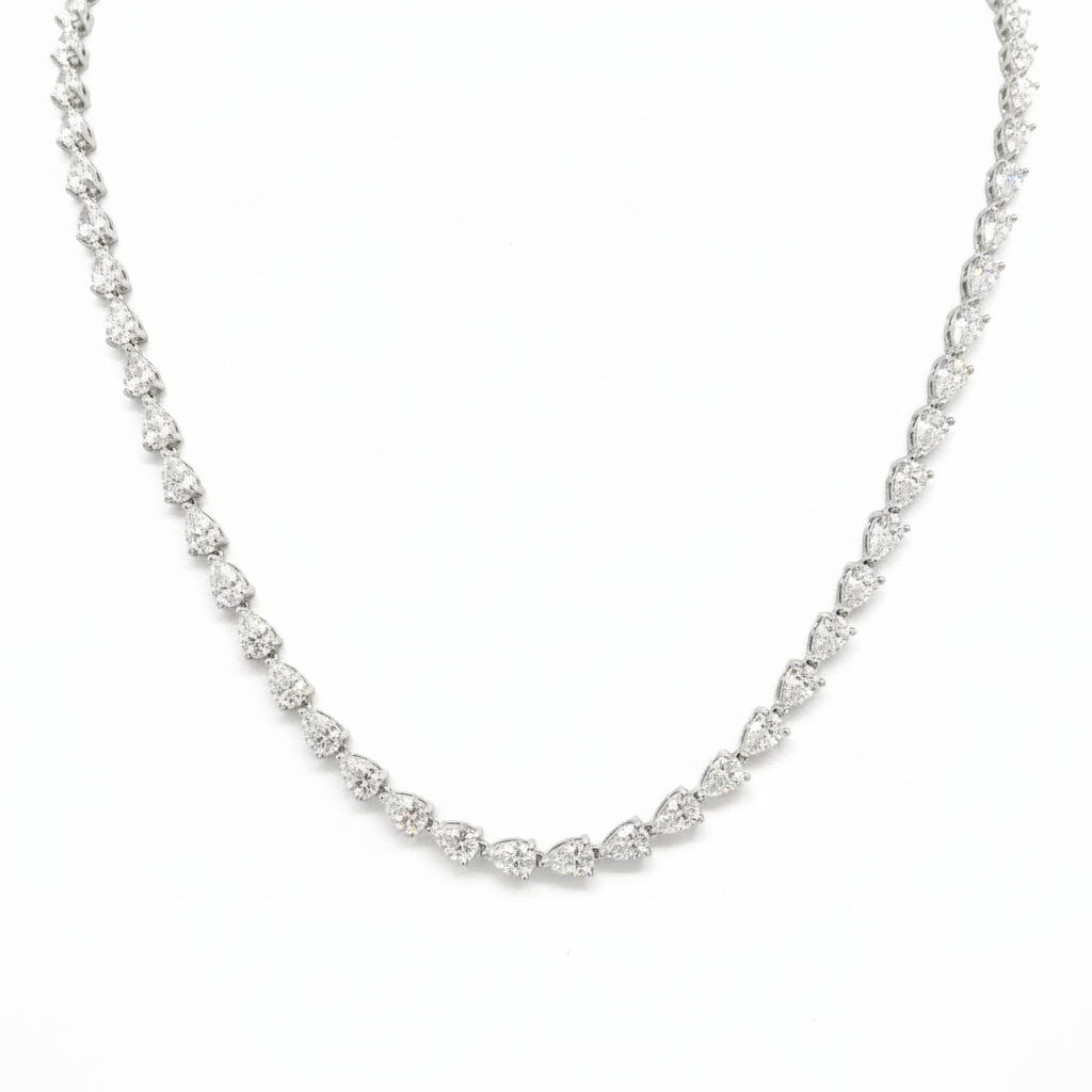 Amara Tennis Necklace - כסף אמיתי 925
