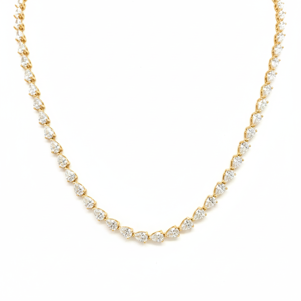Amara Tennis Necklace - ציפוי זהב 14K