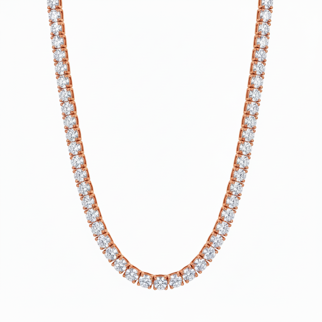 Blair Tennis Necklace - ציפוי זהב אדום 14K