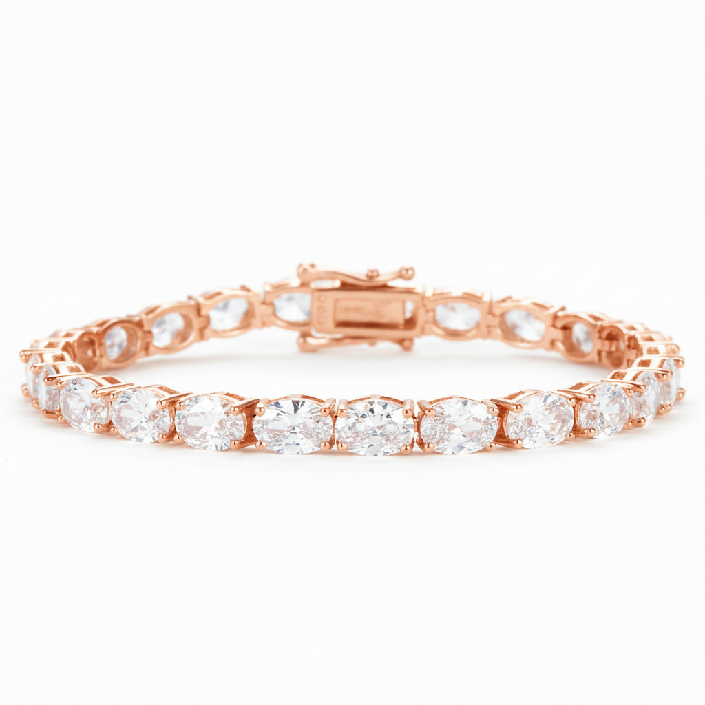 Mila Tennis Bracelet (5mm) - ציפוי זהב אדום 14K