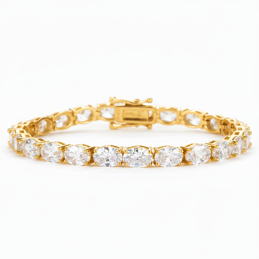 Mila Tennis Bracelet (5mm) - ציפוי זהב 14K