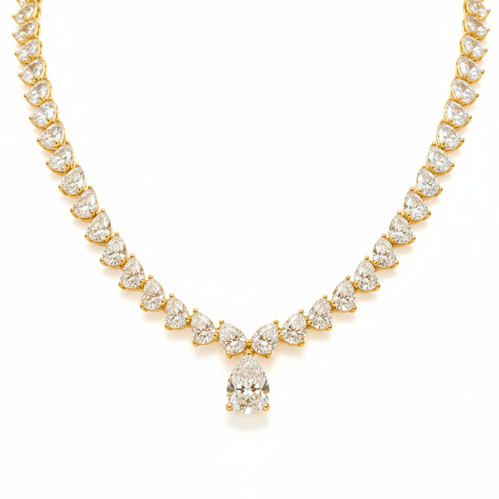 Noya Tennis Necklace - ציפוי זהב 14K