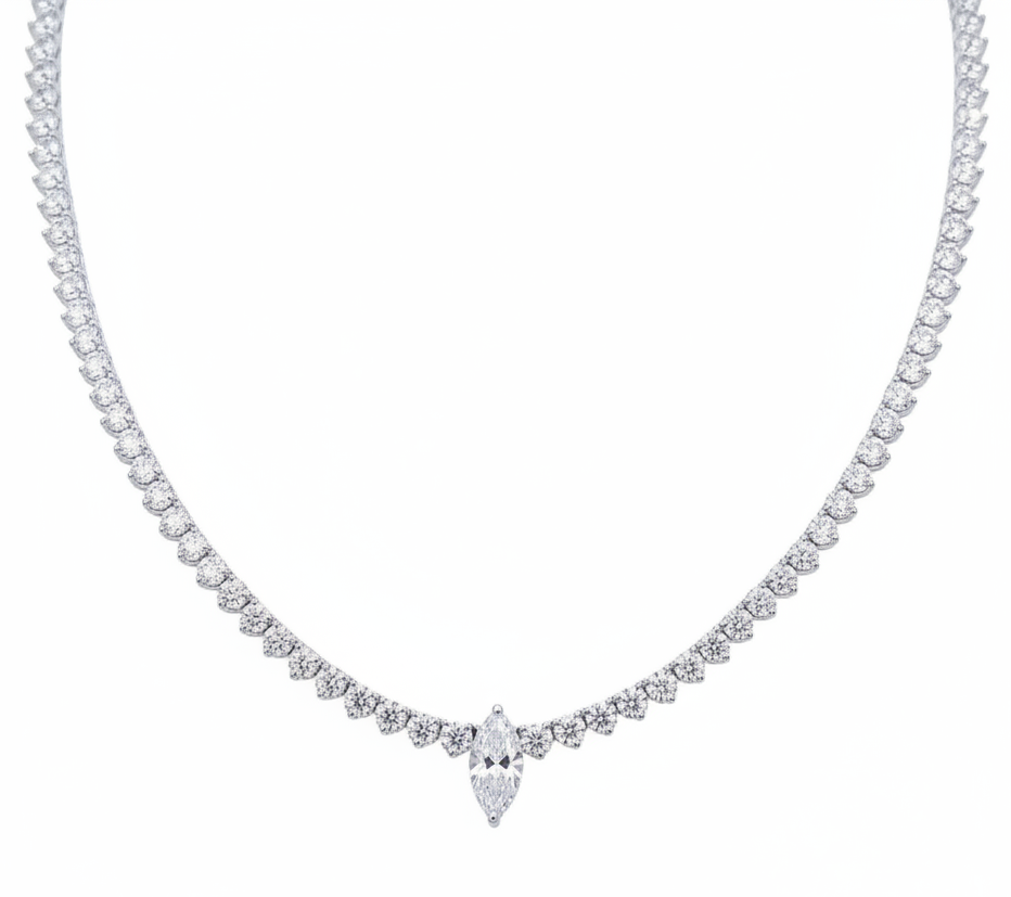 Solea Tennis Necklace - כסף אמיתי 925