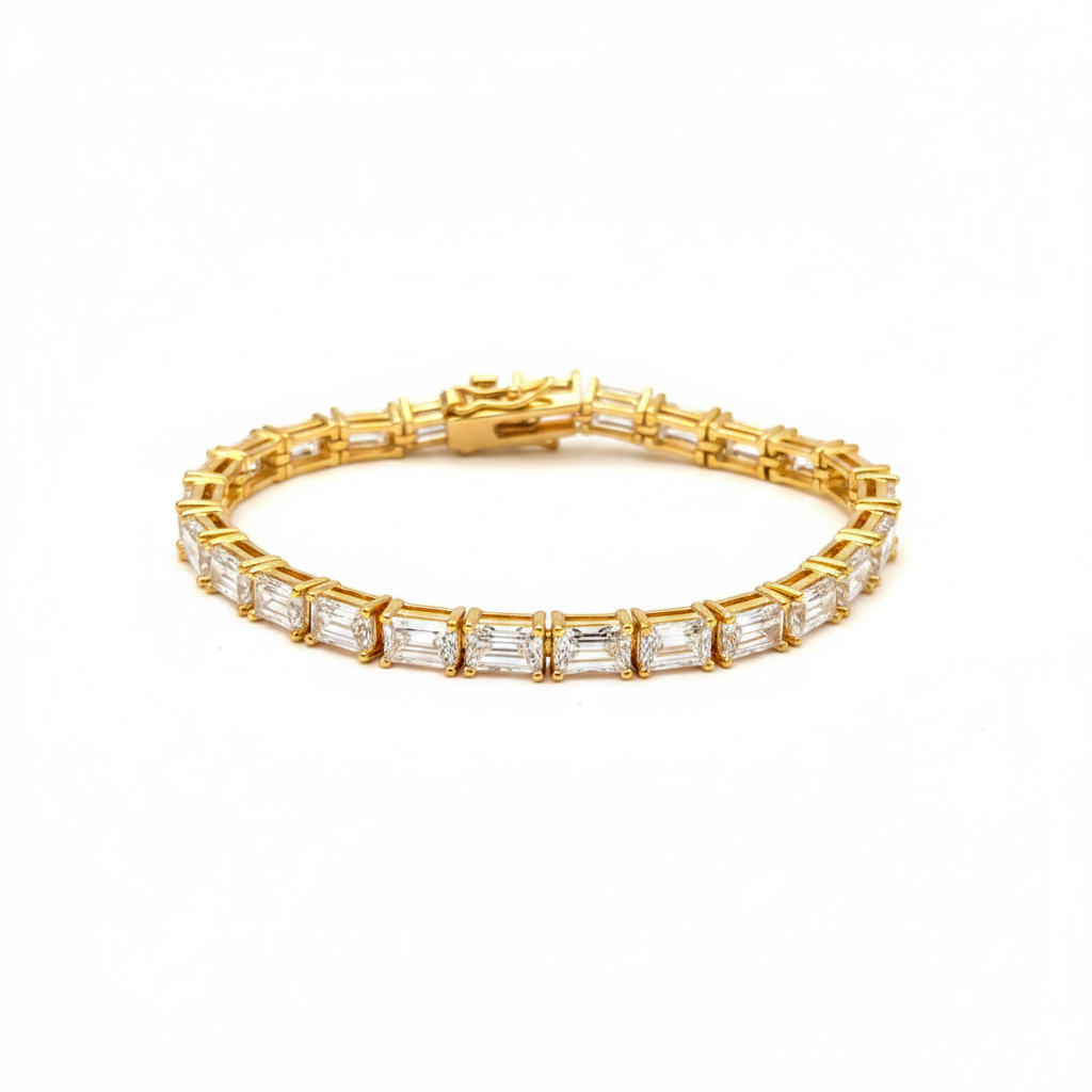 Mila Tennis Bracelet (6mm) - ציפוי זהב 14K