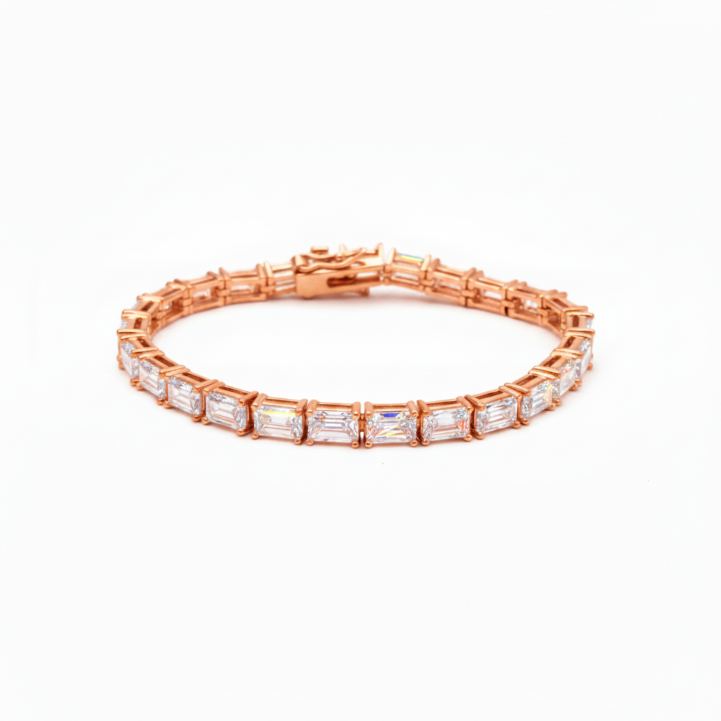 Mila Tennis Bracelet (6mm) - ציפוי זהב אדום 14K