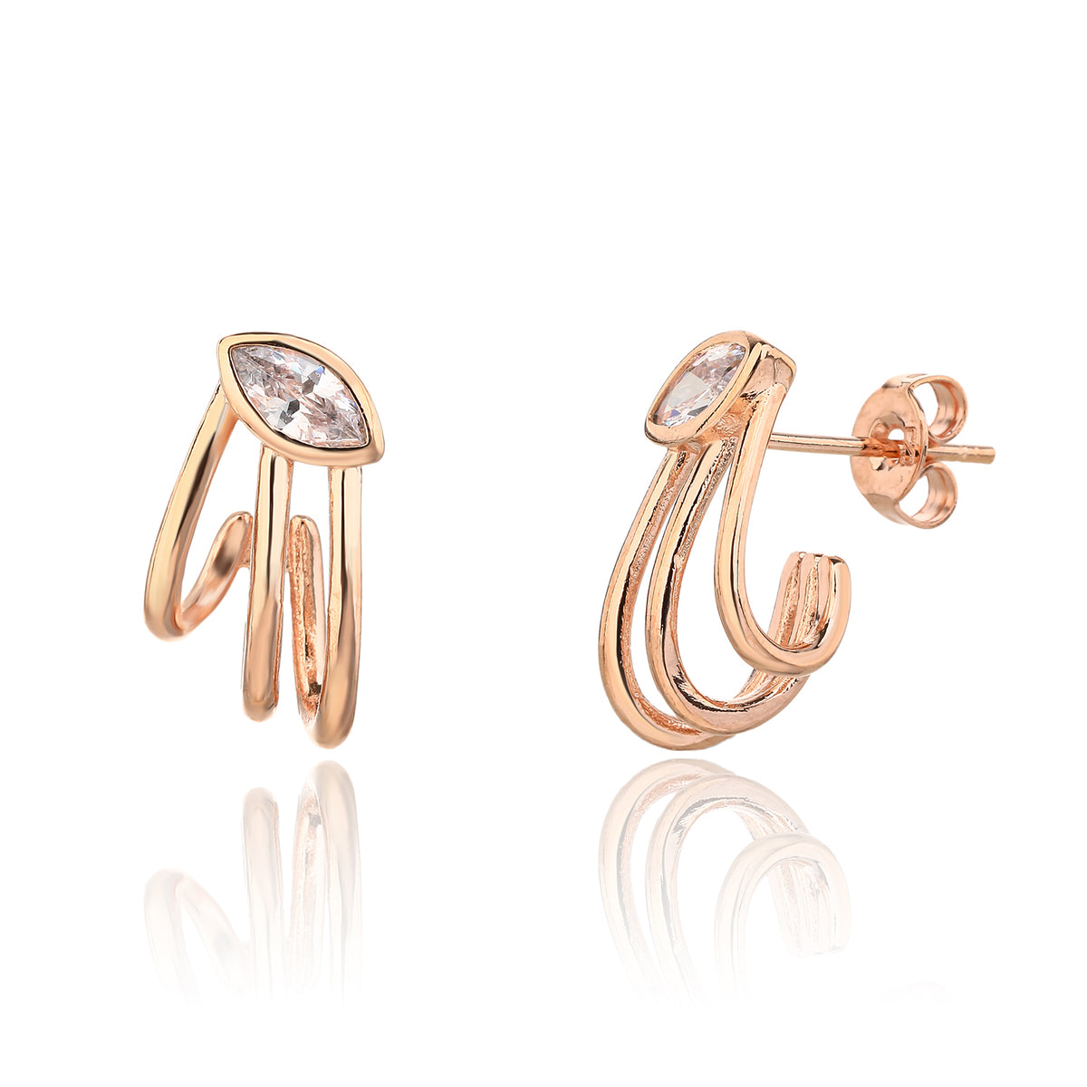 Margot Earrings - ציפוי זהב אדום 14K