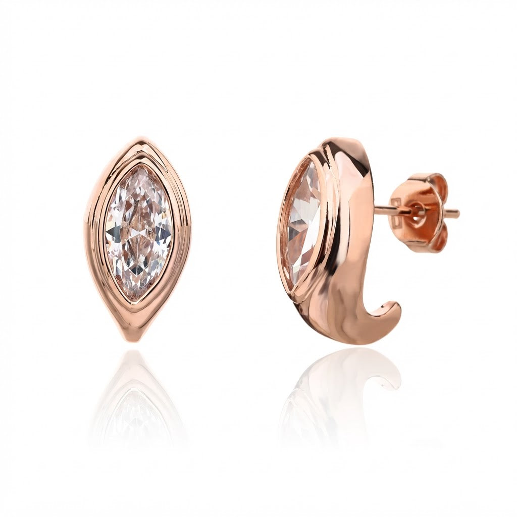 Una Earrings - ציפוי זהב אדום 14K