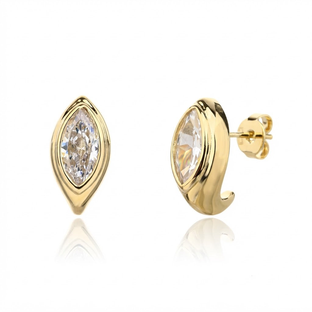Una Earrings - ציפוי זהב 14K