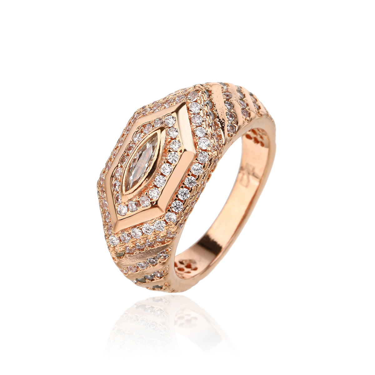 Seren Ring - ציפוי זהב אדום 14K