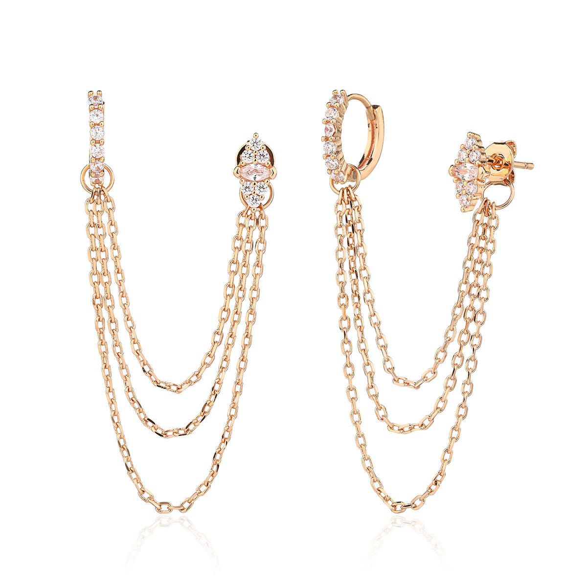 Gia Earrings - ציפוי זהב אדום 14K