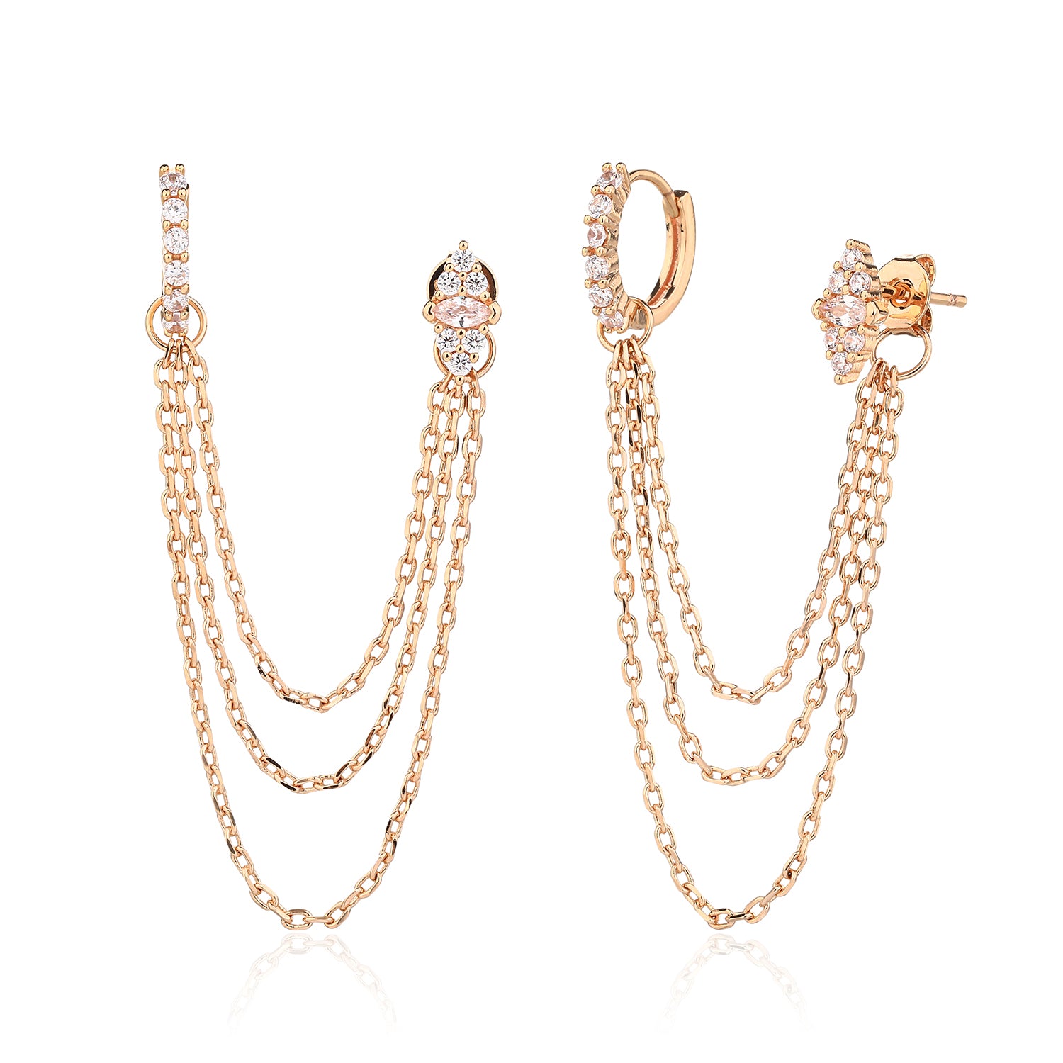 Gia Earrings - ציפוי זהב אדום 14K